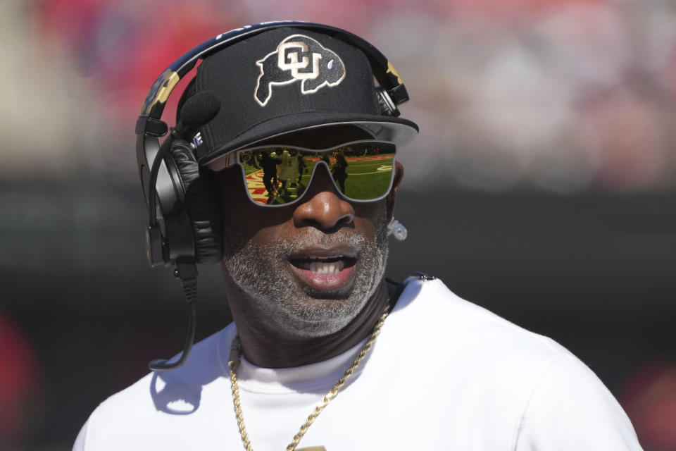 Deion Sanders is one of several names linked to the Cowboys' head-coaching vacancy. (AP Photo/Rick Scuteri, file)