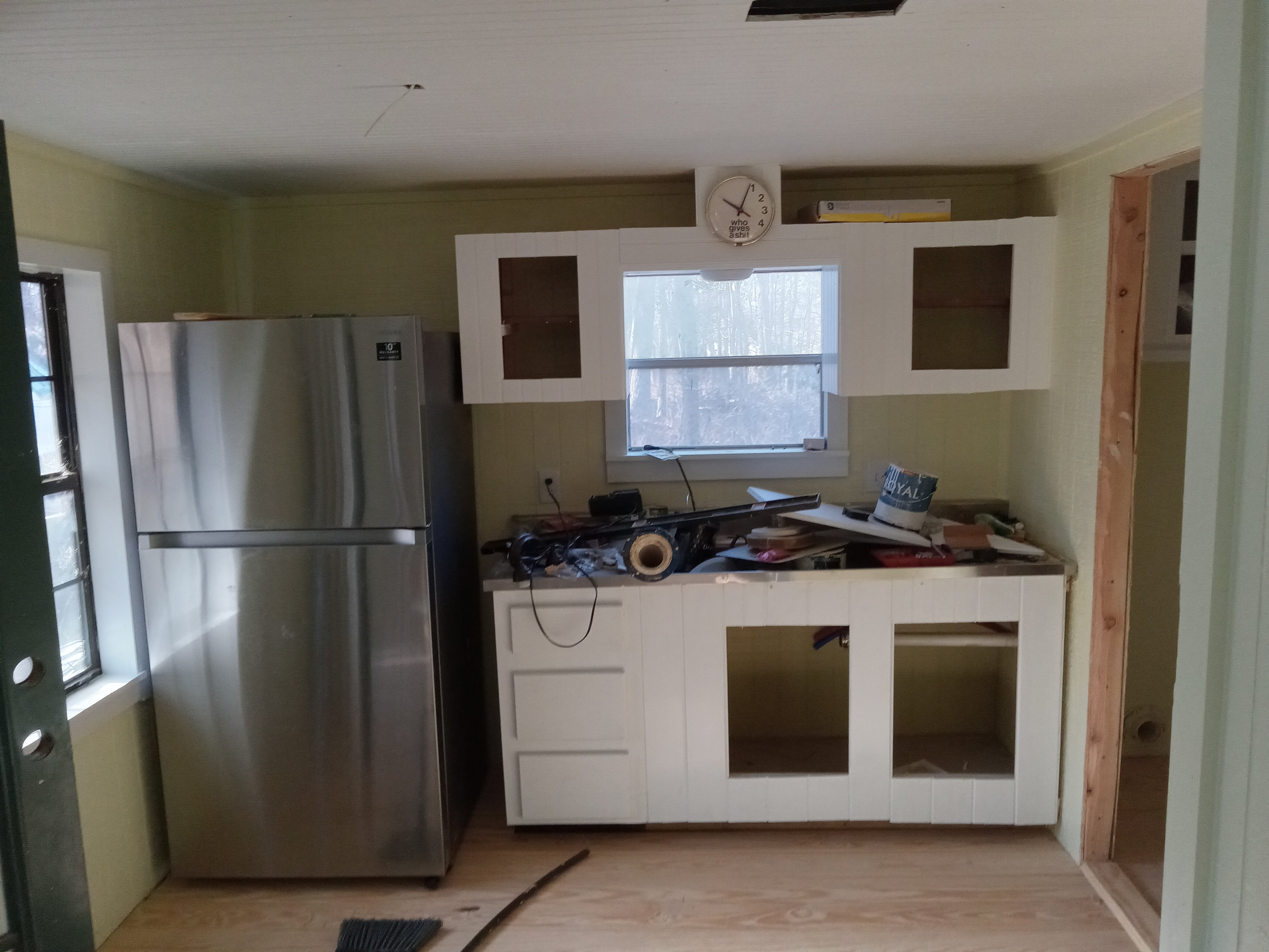 Michelle Taylor’s kitchen during tiny home renovations