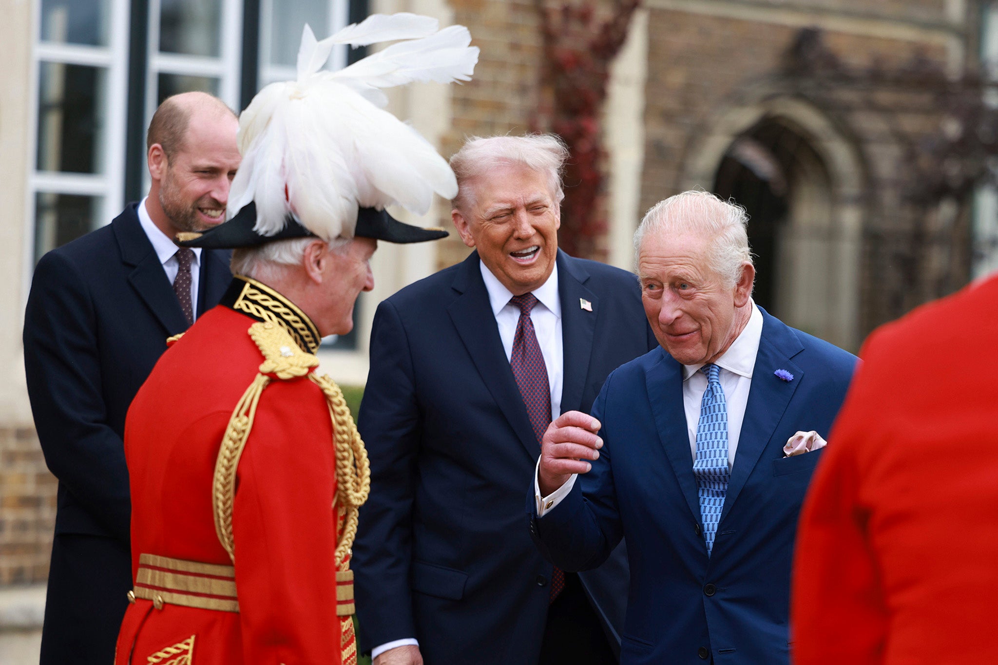 Prince William, Donald Trump and the King seemed amused by something