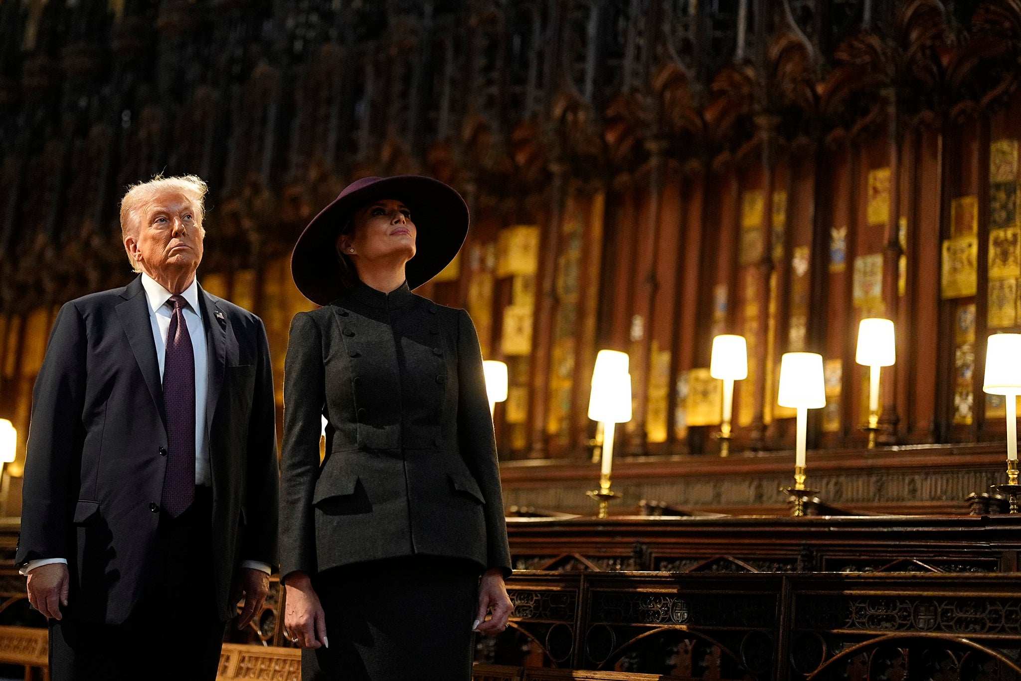 Trump and Melania visited St George's Chapel, where the late Queen Elizabeth II's funeral was held