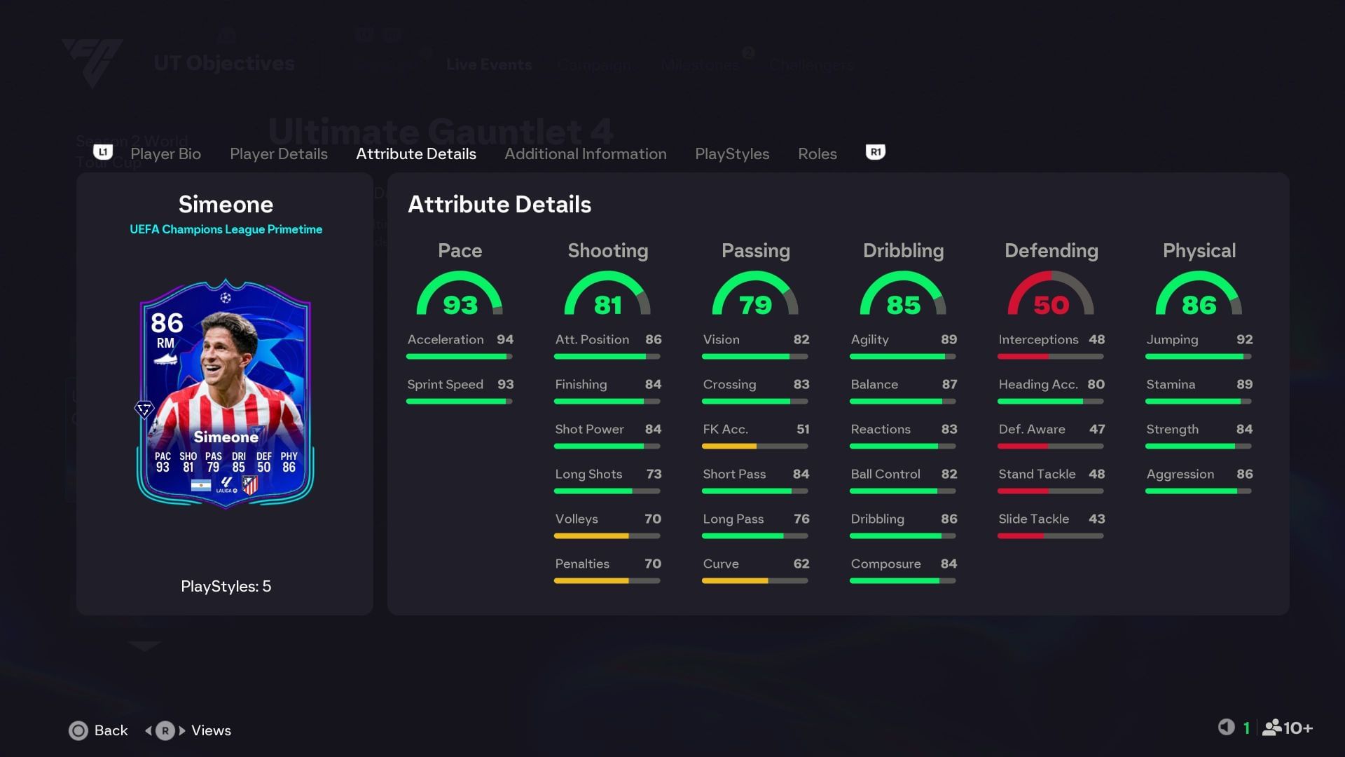 The stats (Image via EA Sports)